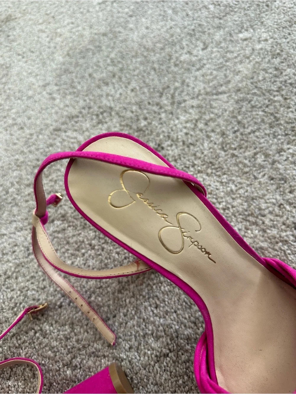 Jessica Simpson Women’s Hot Pink Platform Ankle-Strap High Heels